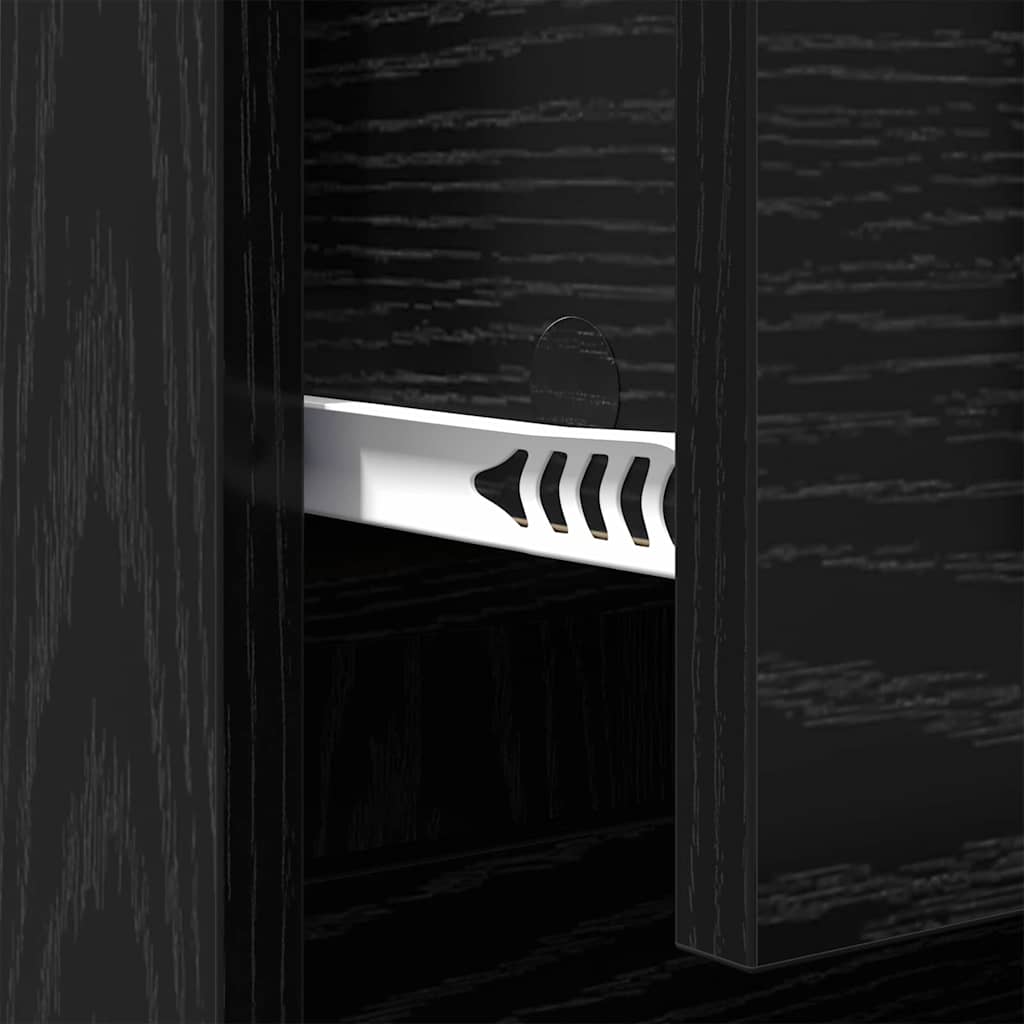Sideboard In Black Oak Look 70 X 35.5 X 67.5 Cm