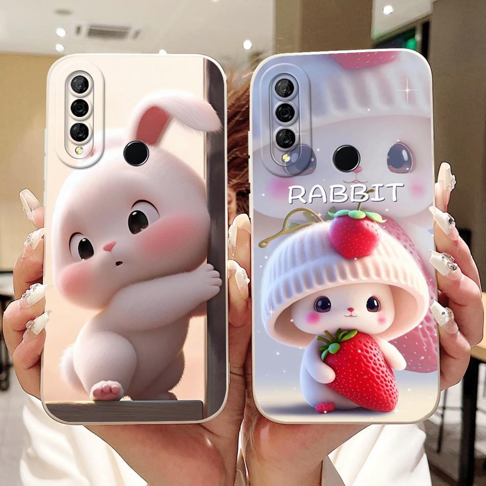 For Huawei Y6p MED-LX9 MED-LX9N New Cute Rabbit Cat Cartoon Case For Huawei Y6P 2020 Lens Protective Soft Silicone Phone Cases