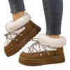Winter Lace-up Thick-soled Velvet Thickened Snow Boots for Women, Large Size Warm Towel, Short Boots, Cotton Shoes for Women