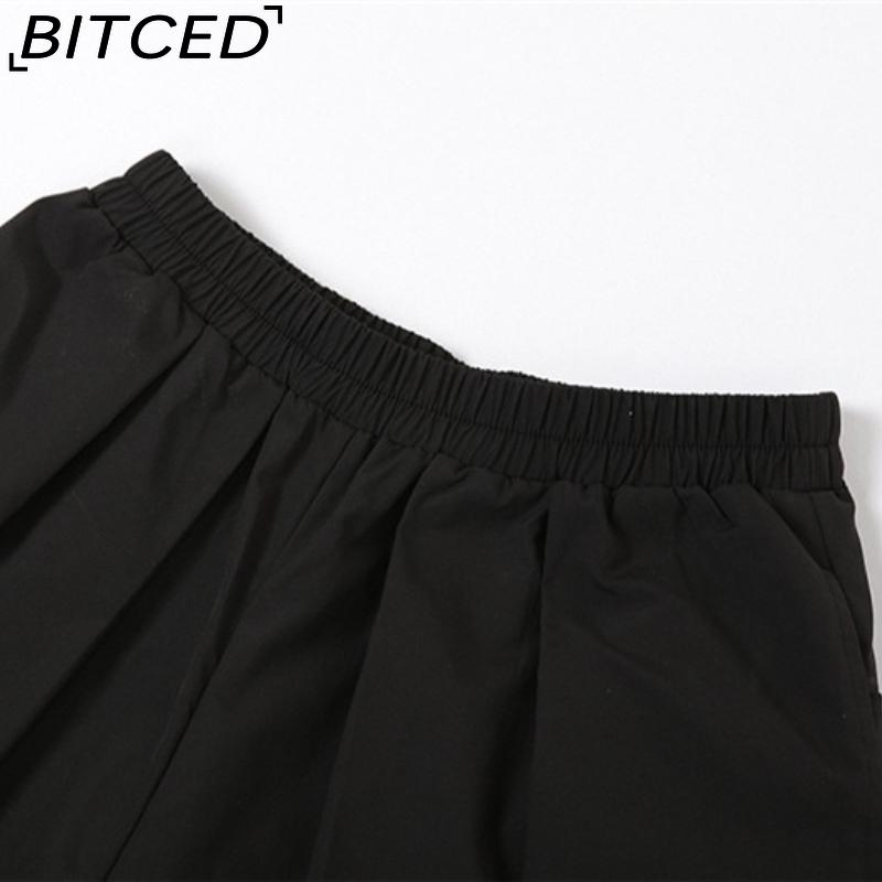 BITCED Spring/Summer Women's Solid-Color Streetwear High-Waisted Relaxed-Fit Wide-Leg Pants