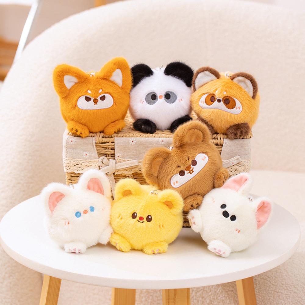 Butter Bear Animal Doll Pendant Panda Puppy Plush Keyring Animal Plush Toy Keychain  Kids Toy