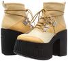 Yosuke Women's Platform Lace-Up Short Boots, Beige, Size 23cm, 2600898