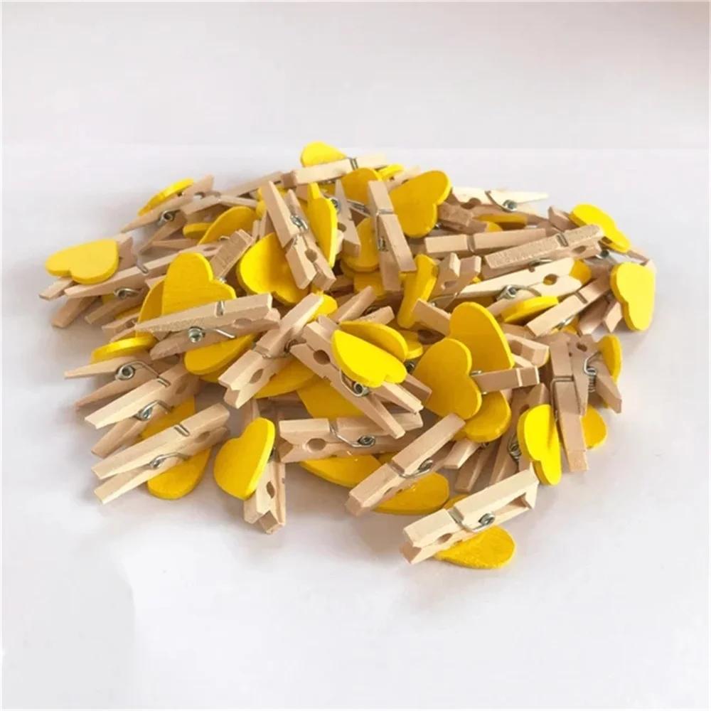 2024 neue 50 Teile/satz Holz Clips Liebe Herz Pegs Wäscheklammer DIY Nette Hochzeit Dekoration Handwerk Pegs Wäscheklammer