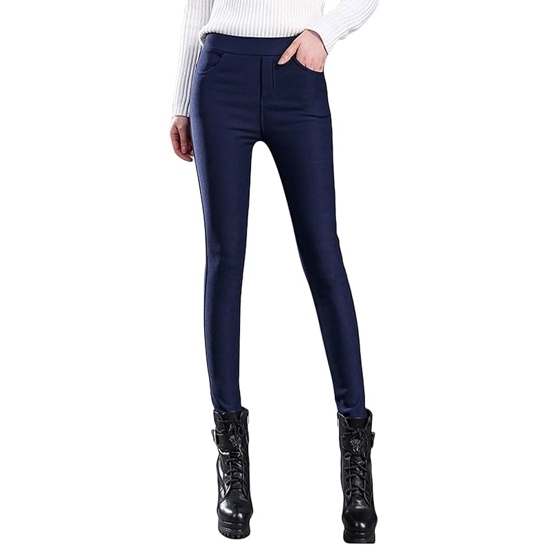 

[MEME XTRA] Fleece-lined pants ladies Cold protection skinny pants warm Was it warm leggings pants stretch bottoms waist elastic long pants quick
