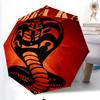 Cobra Kai Fashionable Automatic Opening/Closing Folding Umbrella. Portable and Foldable, Ideal for Gift, Travel, and Daily Use.