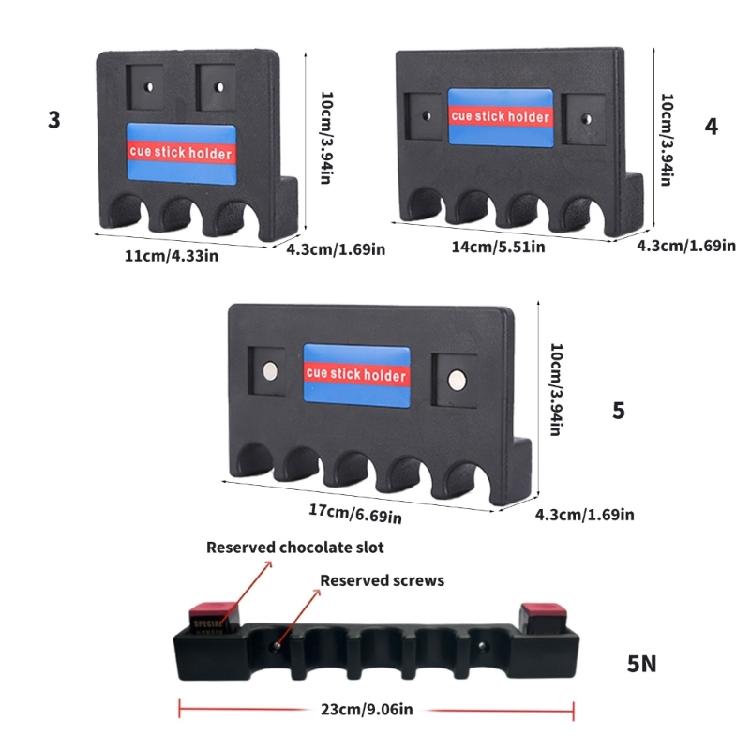 Billard Pool Queue Halter, Leichter Billardstock Ständer Halterung für Pool Queue, 3/4/5 Löcher Billard Queue Ablage