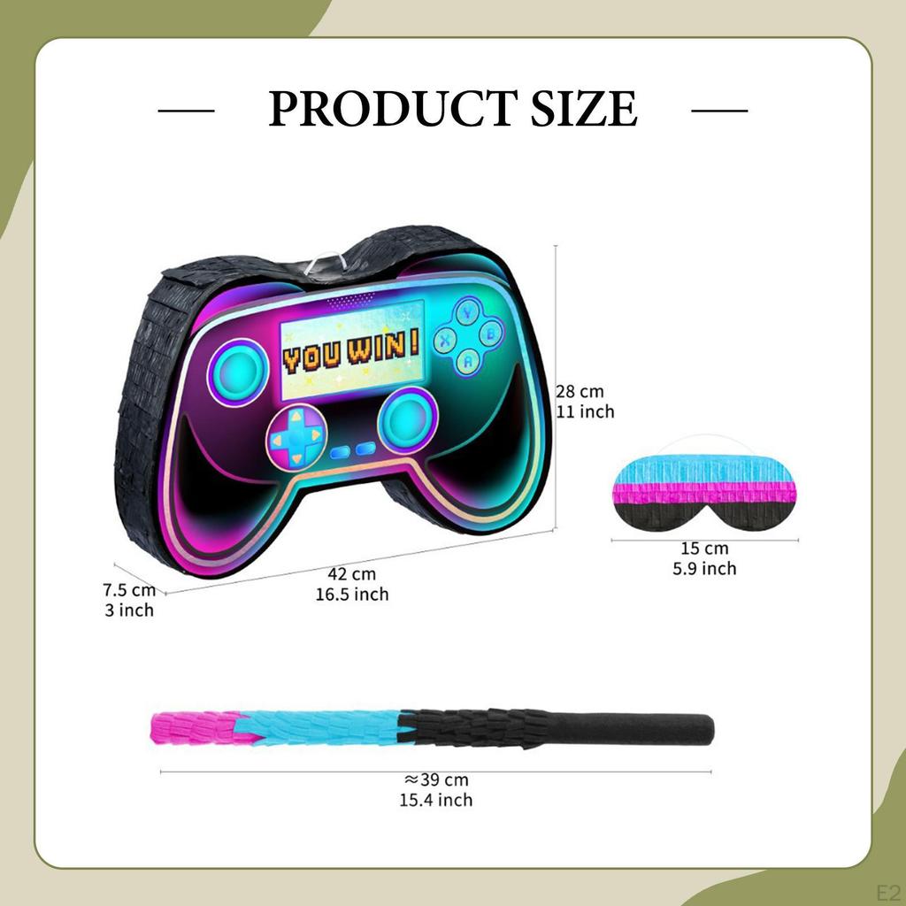 Gaming Controller Piñata Pinata Rod Easy Setup Game Theme Party Supplies Confetti for Birthday