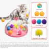 Cat Puzzle Toys Indoor for Kitten Interactive Games Spinning Track Balls & Feather Teaser Toy Stimulation Brain Treasure Chest