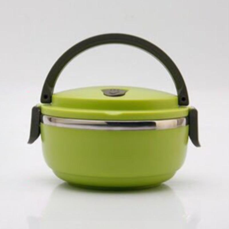 Stainless Steel Multi-layer Insulated Lunch Box Circular Sealed Lunch Box Student Office Workers Portable Handheld Bento Boxs