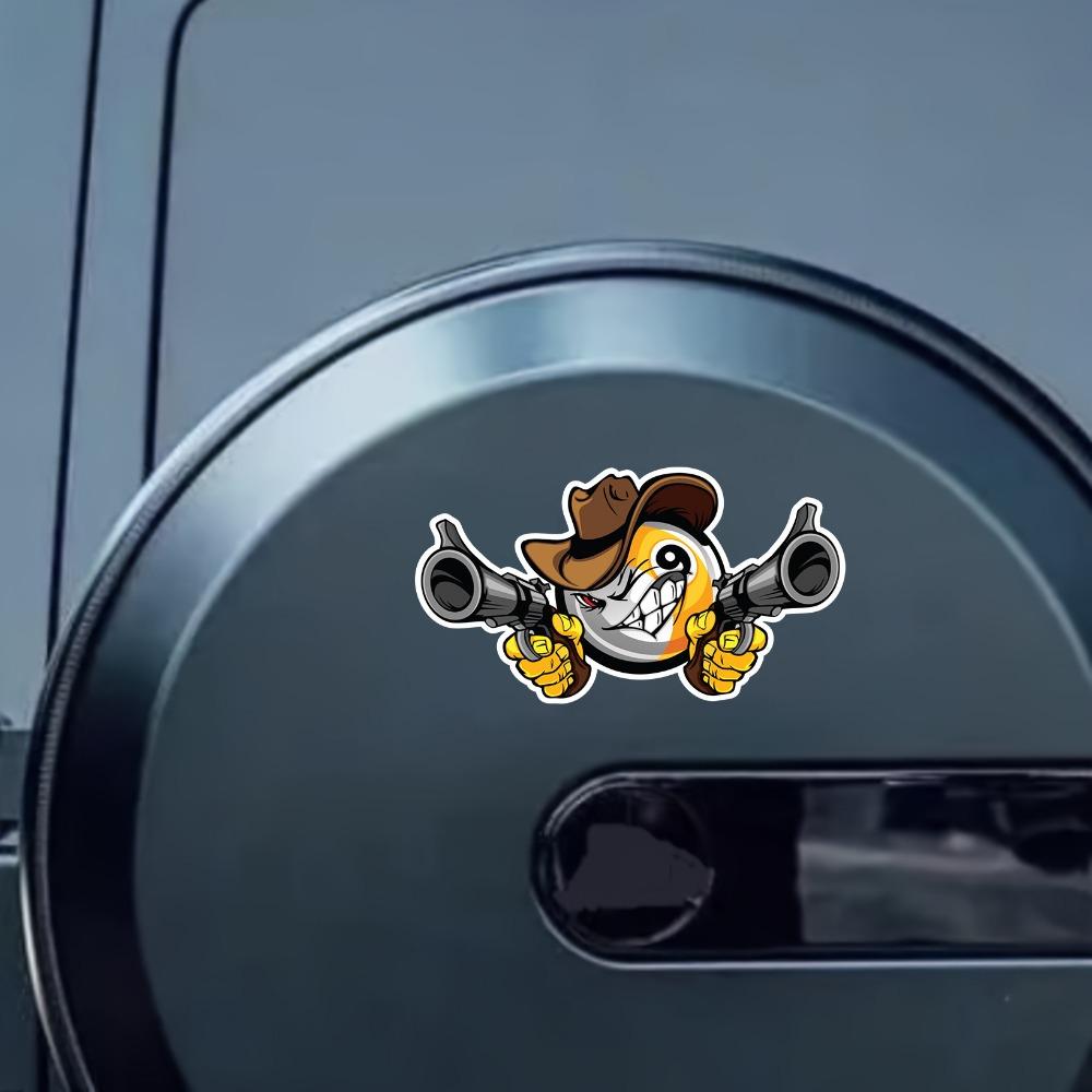 Billard Pool Neun Ball Cartoon Gesicht Autoaufkleber Do-It-Yourself Autotür Kofferraum Rückspiegel Wasserabweisende Vinylaufkleber Kunstdekoration