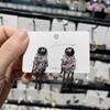 Liquid Metal Stud Earrings for Women Trendy Round Rhinestones Irregular Geometry Earrings Trendy Cute Statement Jewelry