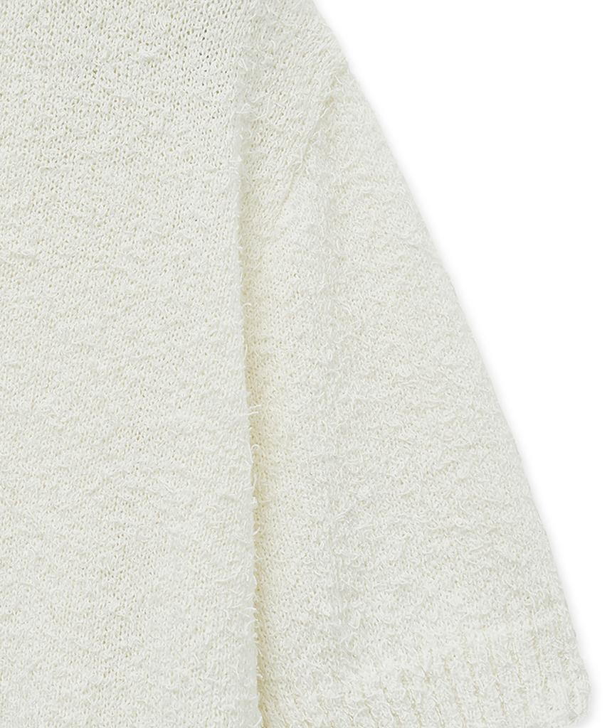 NOIRER Boucle V-Neck Half Knit (Ivory)