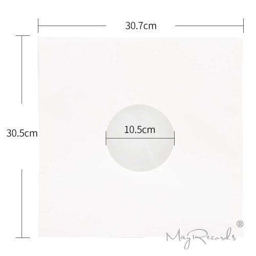 MayRecords 20 Protective Kraft Paper Bags for 12-inch LD/LP Records, with PE Center Protective Film, Anti-Static