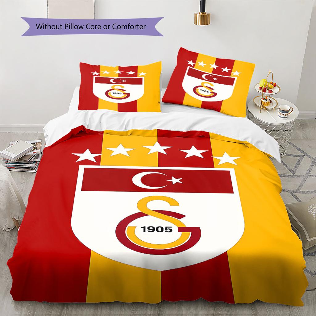 Galatasaray SK Pattern Bedding,Quilt Set Quilt Cover Pillowcase Home Birthday Gift(1 * duvet cover + 2 * pillowcase, without core)