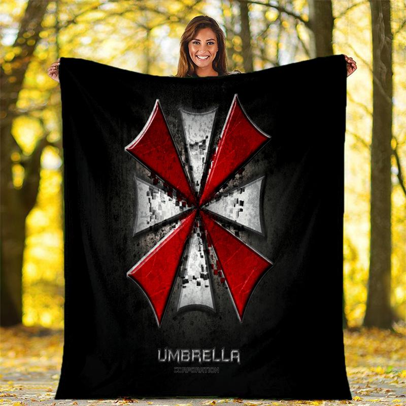 The sci-fi game Resident Evil features the Umbrella Corporation blanket a soft home furnishing nap decoration a warm Sherpa blanket for all seasons U3