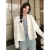 Casual White Small Suit Jacket for Women Spring and Autumn New Short Thin Suit Commuting All-match Jacket