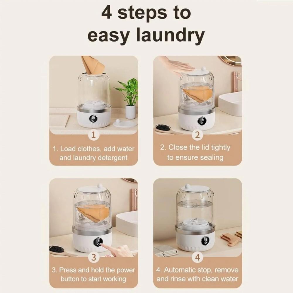 Cordless Mini Laundry Machine Rechargeable Electric Washing Cup  Camping