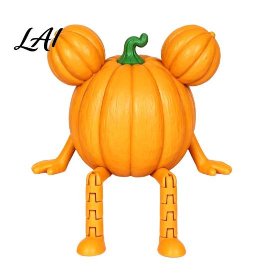 Artistic Ghost Sculptures Halloween Pumpkin Figurine 3D Printed Statue with Desk Ornaments Poseable Joint Spooky Articulated Decor Ornament
