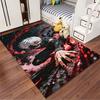 Anime-Inspired Carpet with White-Haired Character and Red Theme Suitable for use as an anti-slip for living room bedroom sofas