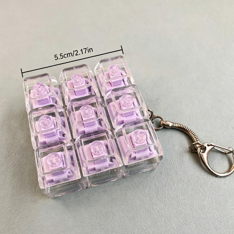 9 Keys Mechanical Switch Fidget Toy Keychain Silent Keyboard Button Stress Relief Toys Bag Pendant Car Key Holder Creative Gifts