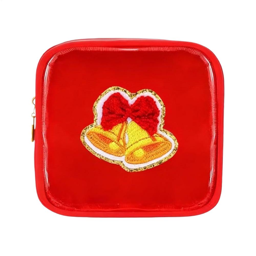 

Makeup Organizer Bag With Zipper Christmas Storage Organizer Travel Toiletry Bag For Women Home Hotel Camping Business Trip червоний