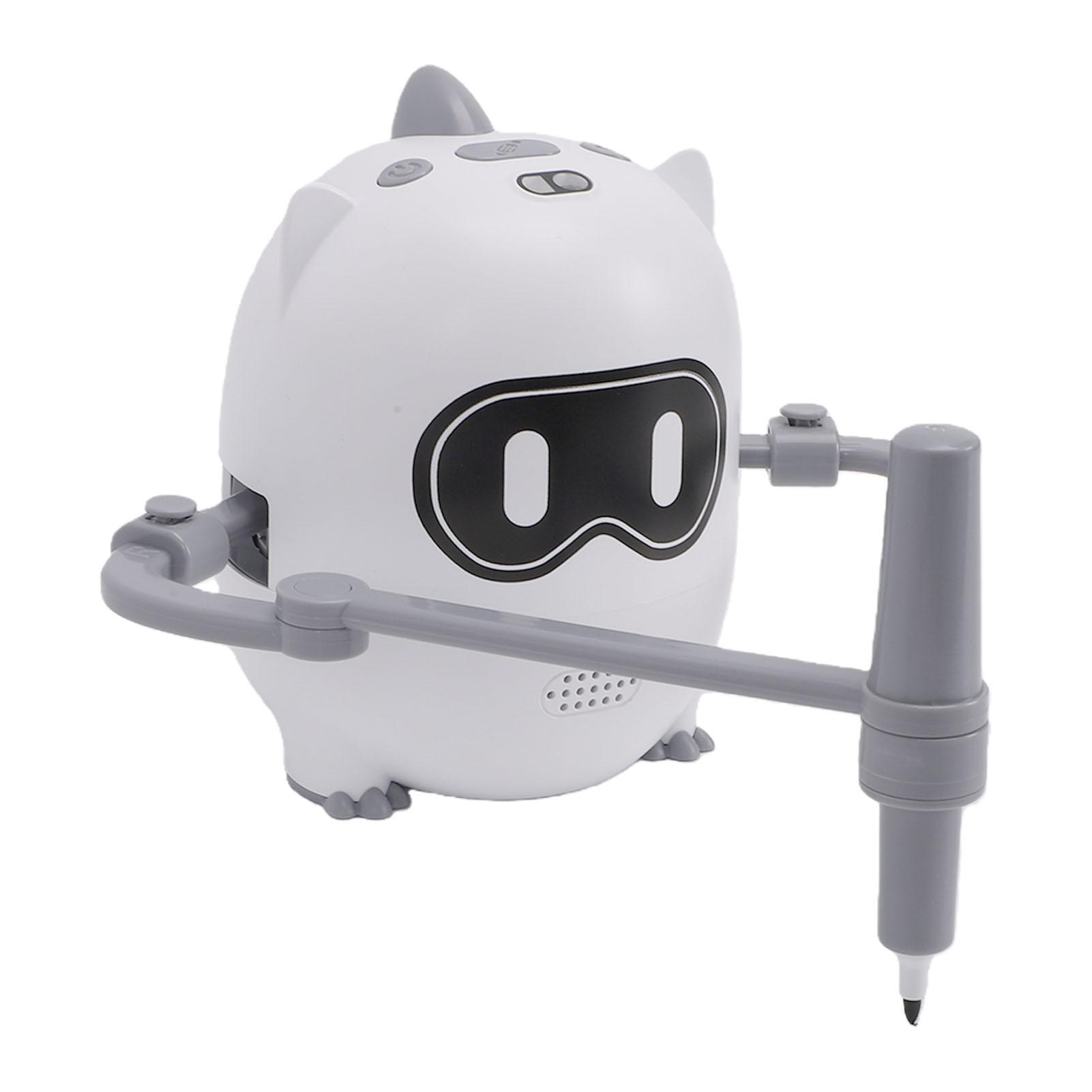 

Drawing Robot for Kids Interactive Educational Painting Learning Toy with 100 Word Cards 12 Color Markers 10 Black Pens белый
