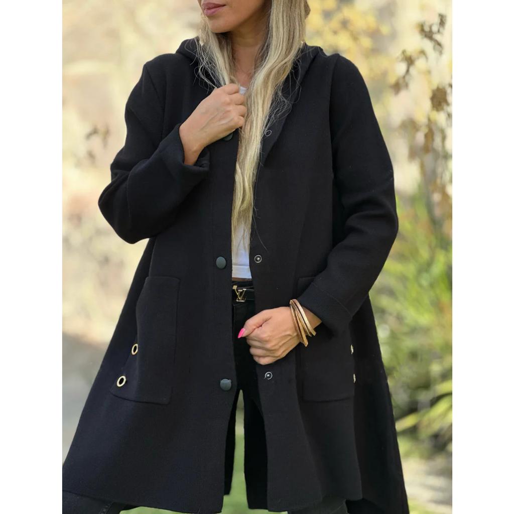 2025 Storm-Ready Hooded Jacket - Single-Breasted Melton Wool Blazer W/ Quilted Lining, Smart Casual Urban Outerwear for Work to Weekend