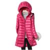 OFTBUY Slim Remove Hooded Parka Fashionable Outerwear 2023 Winter Womens Down Jackets Long Light Thin Coat Puffer Jacket