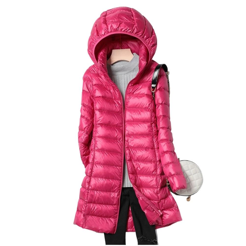 OFTBUY Slim Remove Hooded Parka Fashionable Outerwear 2023 Winter Womens Down Jackets Long Light Thin Coat Puffer Jacket