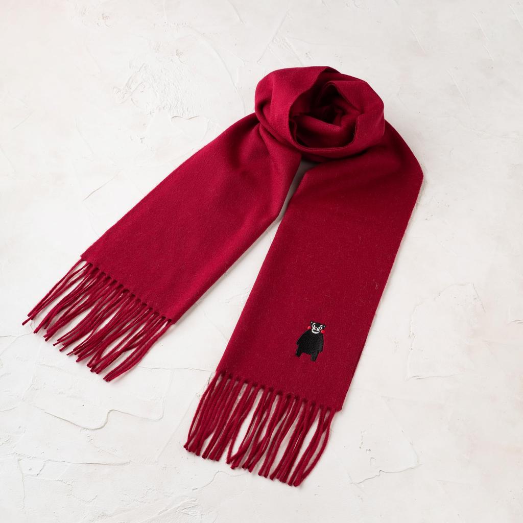 CEREALS Kumamon Cashmere Birthday Present 100% Scarf, Gift, (Bordeaux)