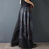 Talla grande Vintage negro floral Cintura alta Casual holgado largo Verano pierna ancha Pantalones de falda Mujer Pantalones