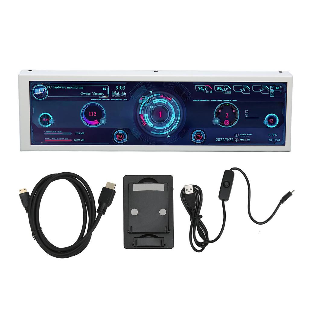 Computer Temp Monitor 8.8 Inch IPS Theme Editor Auto Off USB Power Multifunction PC CPU Data Monitor for GPU RAM Time