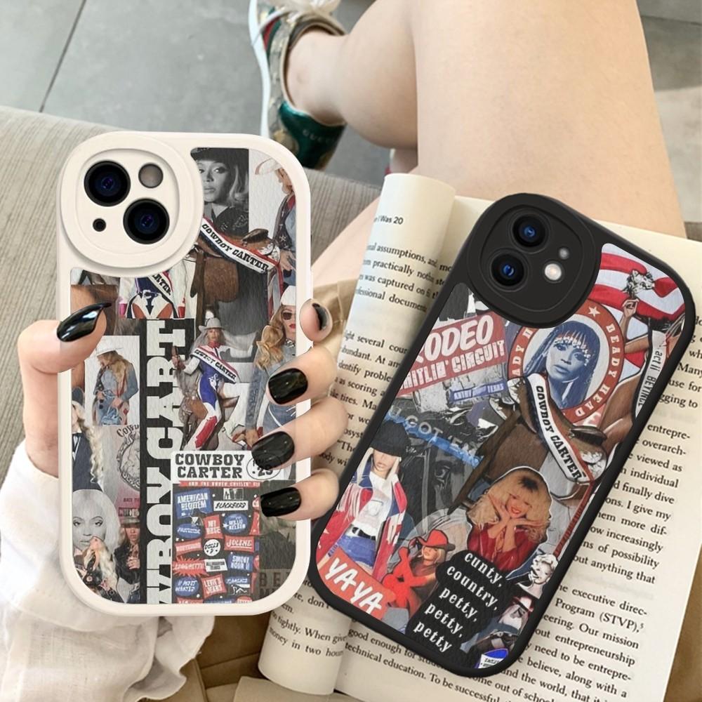 Singer b-Beyonce c-Cowboy Phone Case Hard Leather For iPhone 16 15 14 13 12 Mini 11 14 Pro Max Xs X Xr 7 8 Plus Fundas