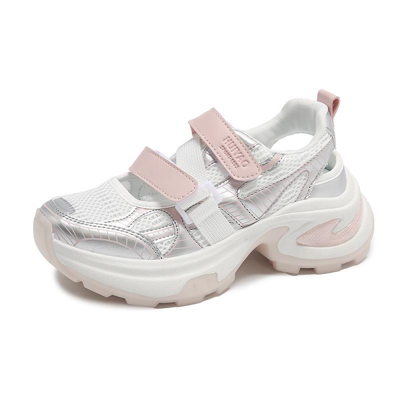 

Порожні Кросівки Тата Жіночі Дихаючі 2025 Літо Нові Липучка Сітка Універсальні Товста Підошва Легкі Спортивні Сандалі Мода 40 рожевий