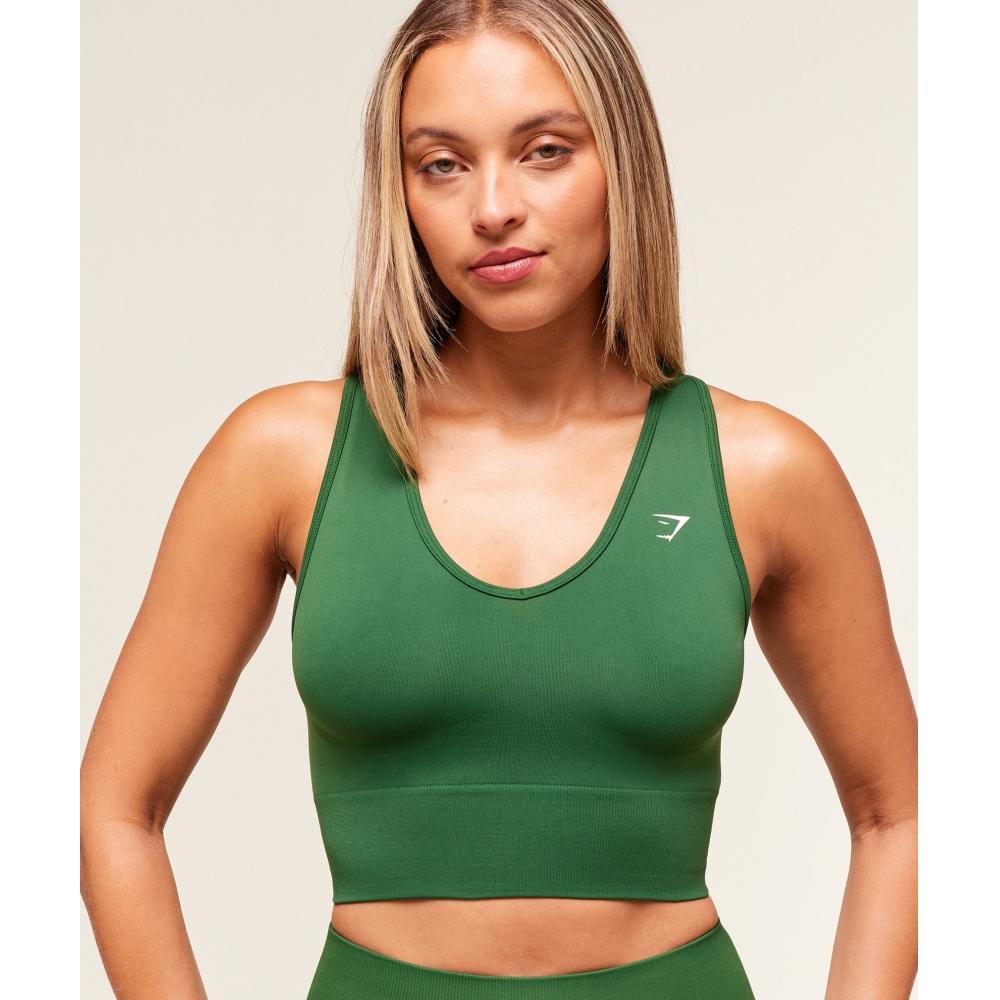 Gymshark Everyday Seamless Crop Tank Athletic Green B7a3h Ec7k