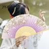 High Gloss Fan Bone Chinese Style Silk Folding with Tassels Elegant Craftsmanship Exquisite Strong And Flexible Bamboo Perfect Party Ornaments Erqing