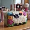 Dragonfly Print Quilted Cosmetic Bag Multi-functional Travel Organizer U-shape Zip Pouch