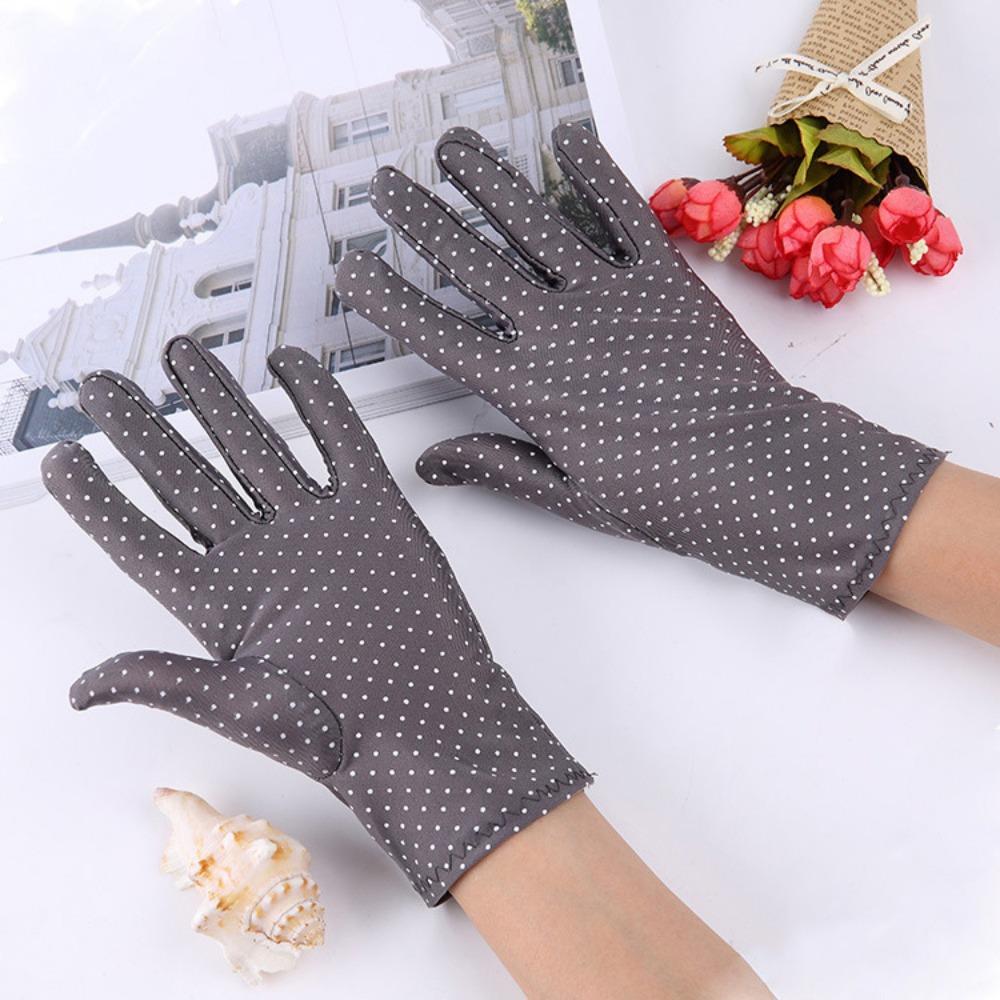 Summer Sunscreen Gloves Women Spring and Autumn Thin Electric Car Riding Etiquette Elastic Jewelry Lace UV Protection