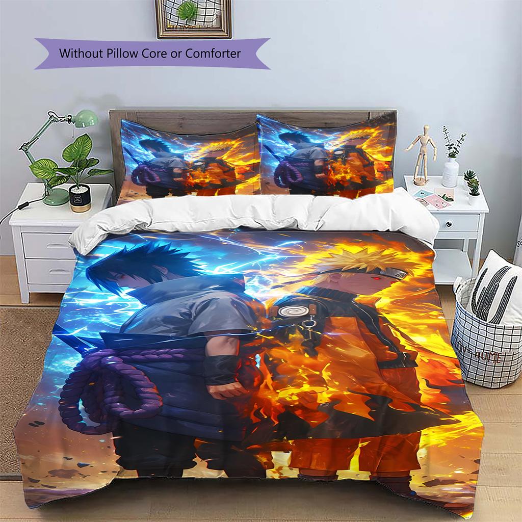 Cartoon Pattern Bedding Quilt Set Quilt Cover Pillowcase Home Decoration Birthday Gift (1 * Duvet Cover + 2 * Pillowcase, Without Core)