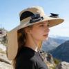 Solar Fan Hat with Neck Flap UV Protection Hat with Solar Fan USB Rechargeable Breathable Men Summer Outdoor Fishing Wide Brim Bucket Cap
