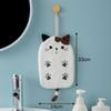 Cat Embroidered Towelette Towel Super Absorbent Hanging Type Home Decor Dual Purpose Coral Velvet Hand Towel Bathroom Supplies