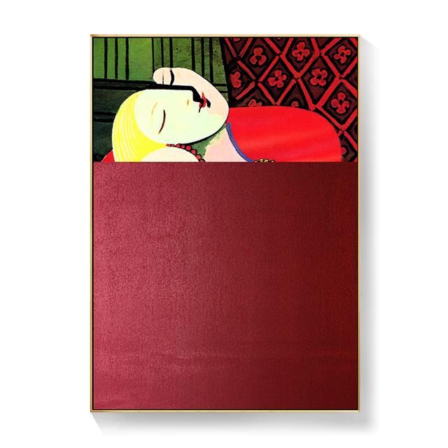 Mona Lisa Poster Oil Painting Abstract Classic Canvas Wall Art Prints Home Room Decor Pictures for Living Room Frameless