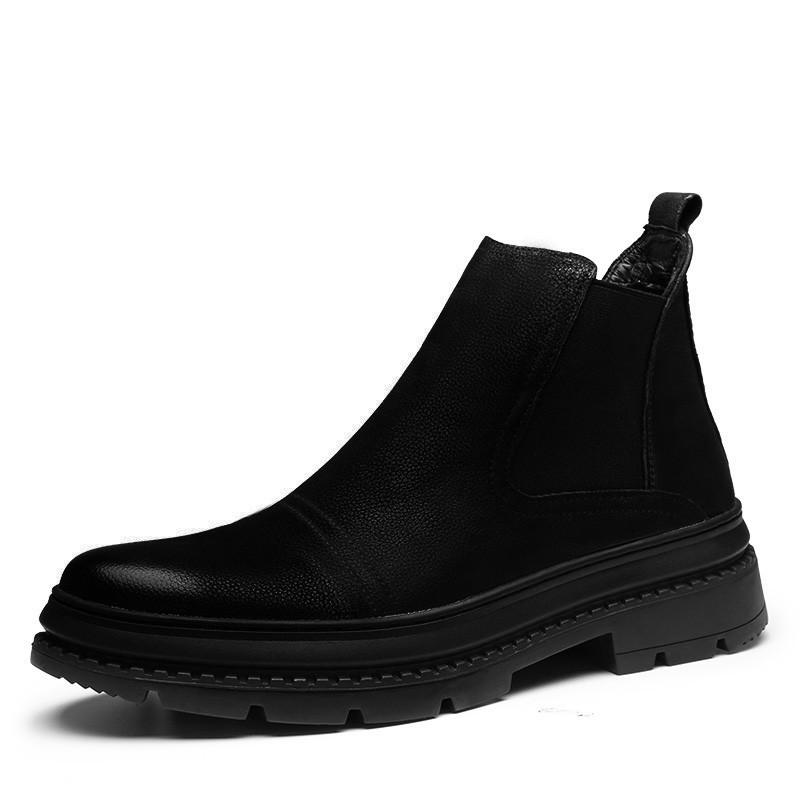 High-top men's shoes Korean version trendy casual leather shoes Gaobang Martin boots men's short boots winter cotton shoes men's