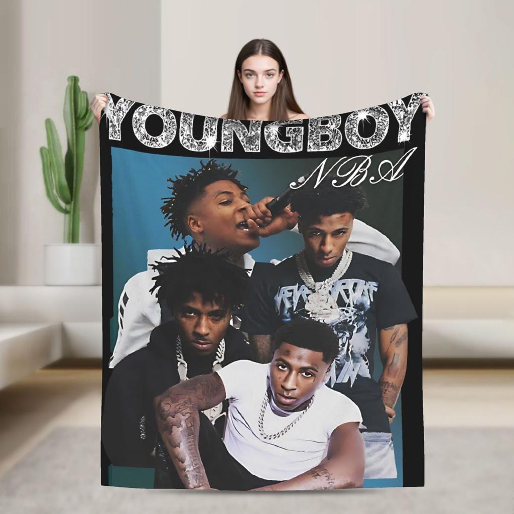 YoungBoy Never Broke Again Decke Warm Street Trend Plüsch Überwurfdecke für Sofa Sessel Reisen Büro Tagesdecke Bettbezug