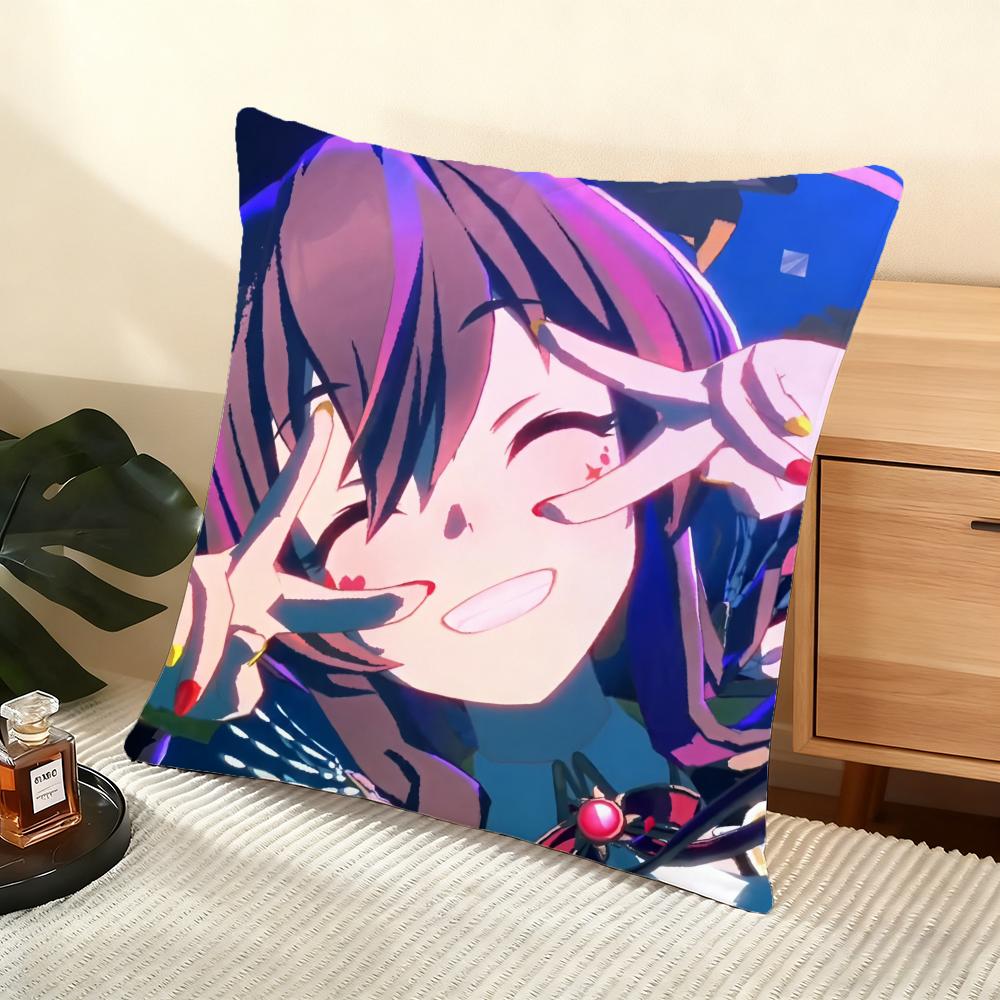 U-Umamusume Cushion Cover Soft Short Plush Pillow Cover Smooth Cozy Texture Aesthetic Cushion Case Home Decor
