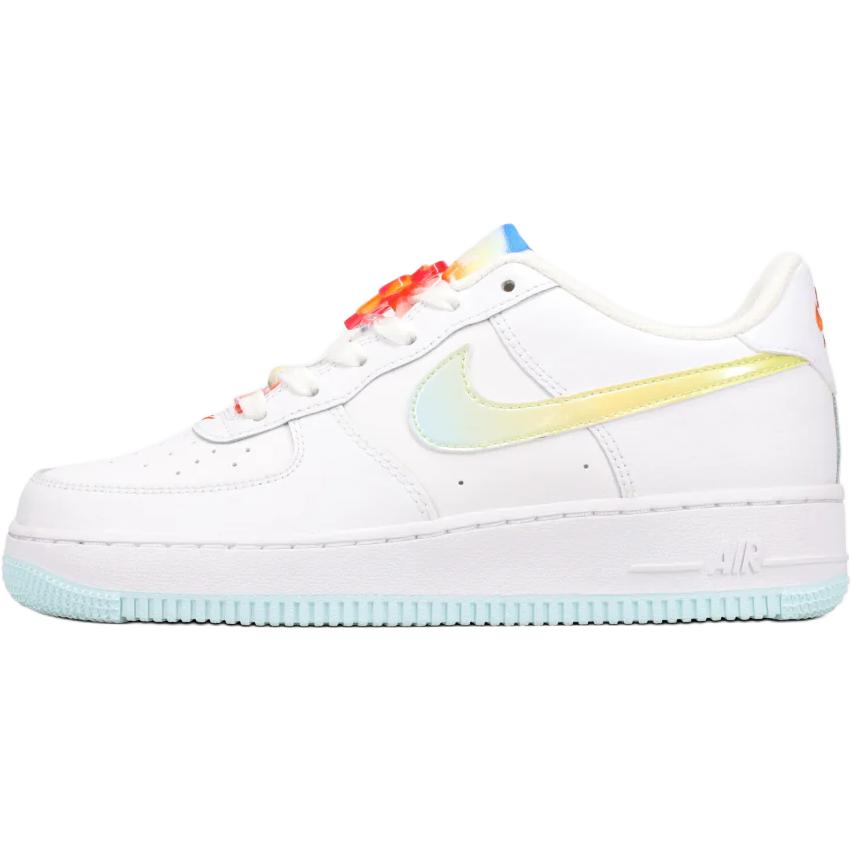 Nike Air Force 1 Lv8 Anti Slip Wear Resistant Low Top Kids' Skateboarding Shoes White Blue Orange Sneakers IB8890-191
