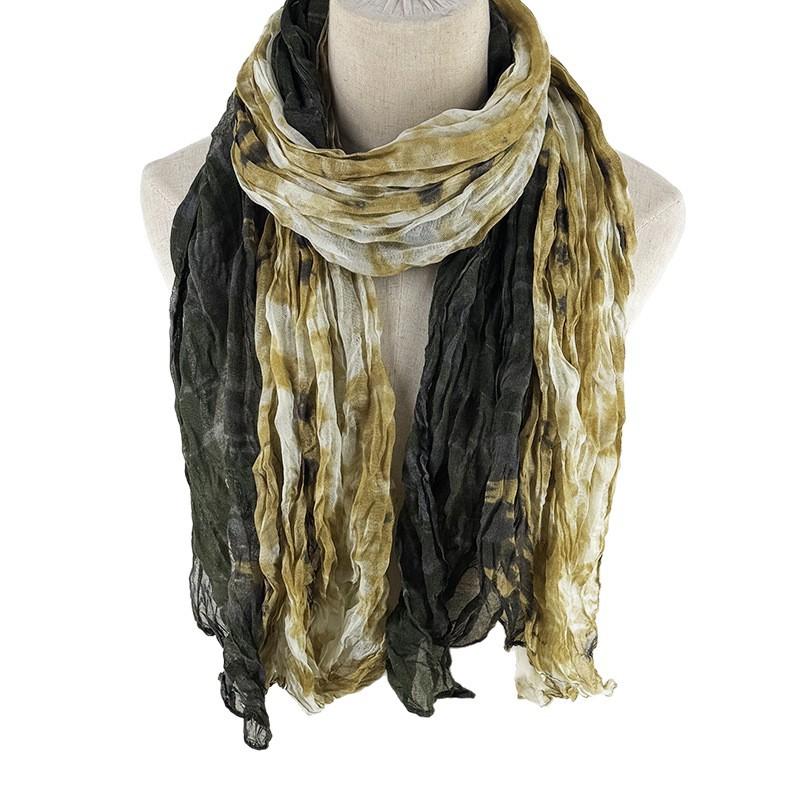 Women's Scarf Dyed and Pleated Scarf Neck Protection Warm and Windproof Versatile Accessory Scarf