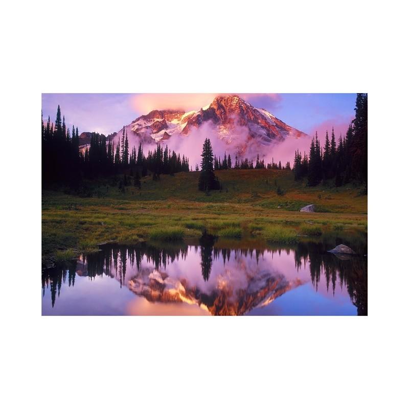 Spectacular Nature Wall Art Modern Print Featuring Aurora Waterfalls Mountains Serene Landscape Living Room Decor