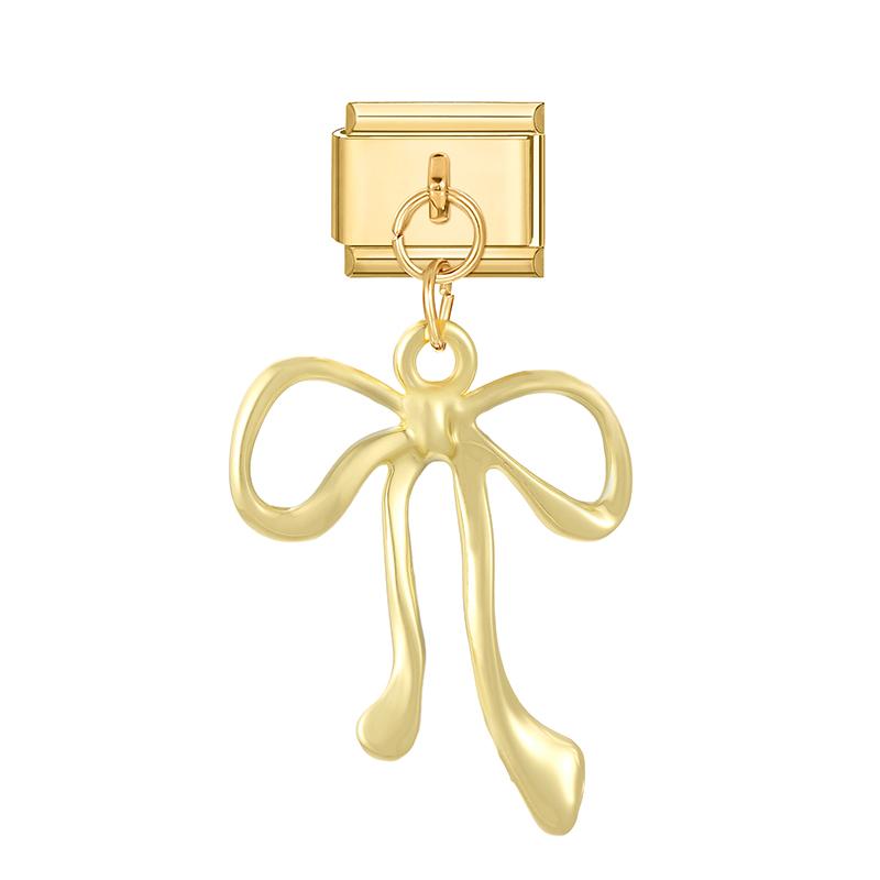 Gold Color Butterfly Bow Knot Star Swallow  Pendant Charm Links Fit 9mm Stainless Steel Bracelet DIY Making Men Women Gift