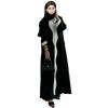 New Middle East Arabic Dubai Black White Fashion Cardigan Robe Dress Color Blocked Robe